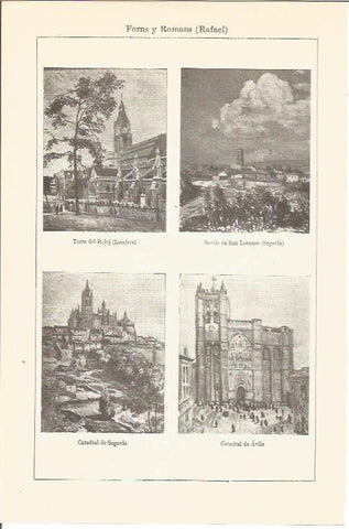 LAMINA V05617: Catedral de Segovia y Avila, por R. Forns y Romans