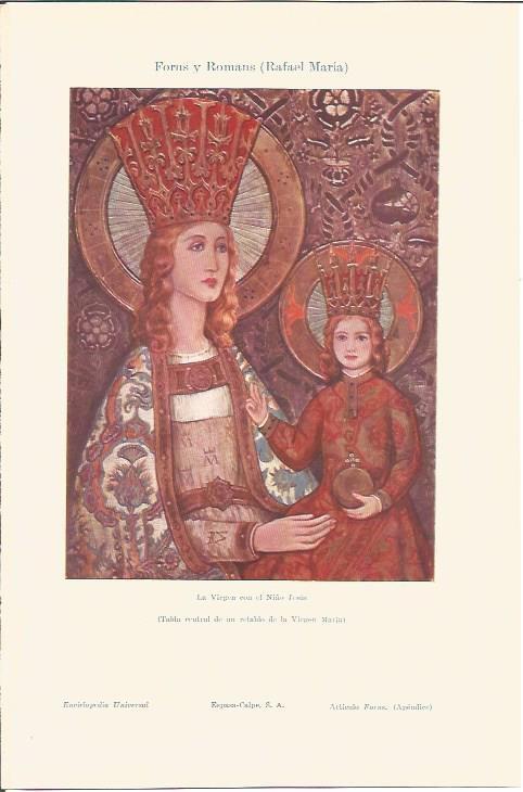 LAMINA V05618: La Virgen con el Niño Jesus, por R. Forns y Romans