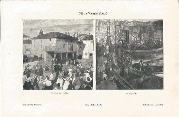 LAMINA V05667: La fiesta del pueblo y en el puerto, por L. Gil de Vicario