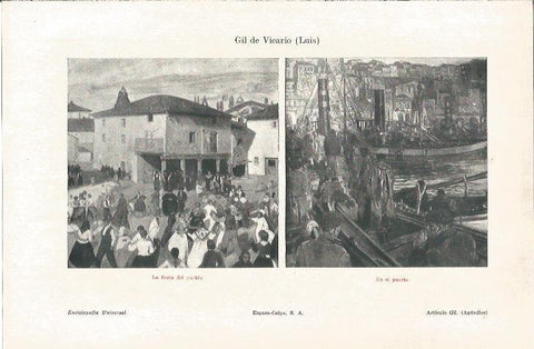LAMINA V05667: La fiesta del pueblo y en el puerto, por L. Gil de Vicario