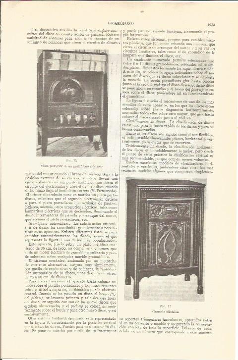 LAMINA V05686: Gramofono electrico