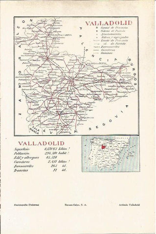 LAMINA V05926: Plano de la provincia de Valladolid