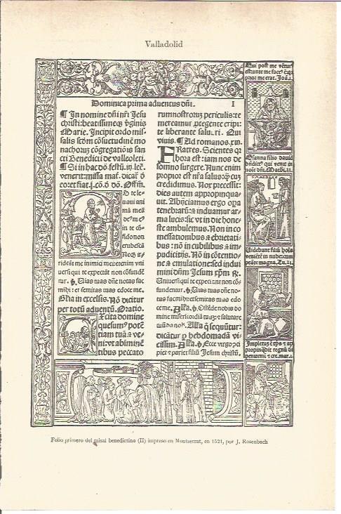 LAMINA V05915: Folio misal benedictino impreso en 1521, por J. Rosenbach