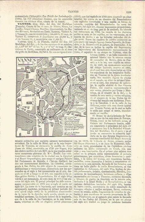 LAMINA V06001: Mapa de Vannes, Francia
