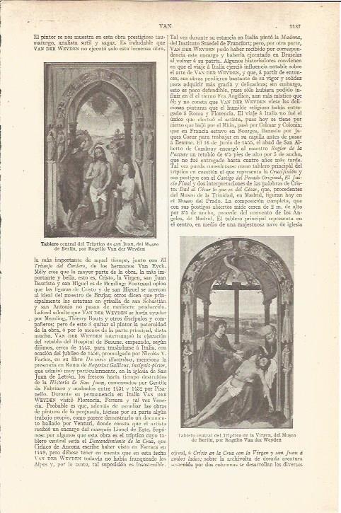 LAMINA V05987: Triptico de la Virgen, por Rogelio Van der Weyden