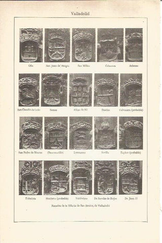 LAMINA V05914: Escudos varios de la Silleria de San Benito, Valladolid