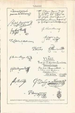 LAMINA V05912: Autografos de escritores y personajes de la Congregacion de San Benito, Valladolid