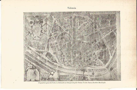 LAMINA V05833: Plano de Valencia delineado en 1704