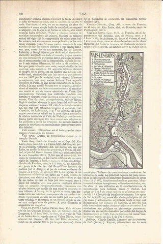 LAMINA V05889: Plano de Vals-les-Bains, Francia