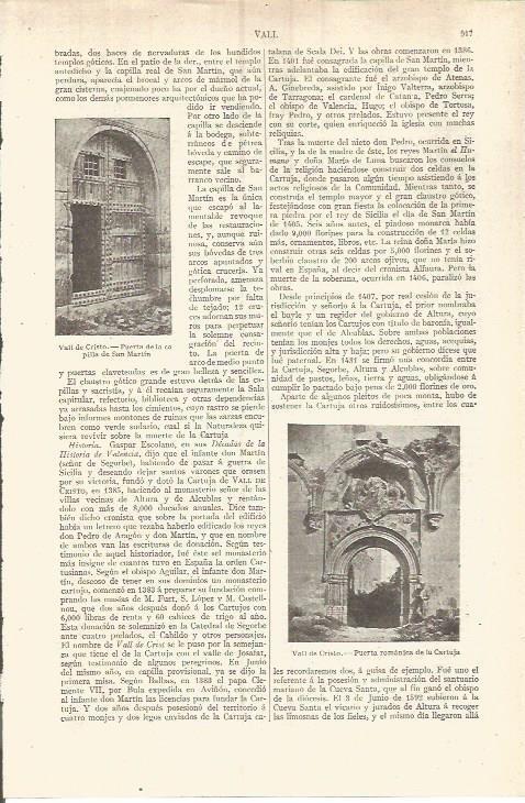 LAMINA V05909: Puerta romanica de la Cartuja en Vall de Cristo
