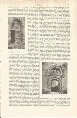 LAMINA V05909: Puerta romanica de la Cartuja en Vall de Cristo