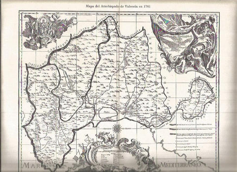 LAMINA V05864: Mapa del Arzobispado de Valencia en 1761