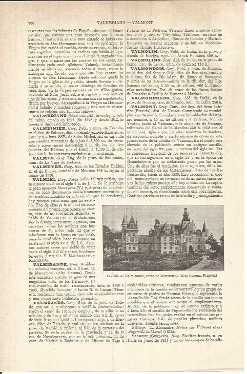 LAMINA V05879: Castillo de Valmirande, Francia