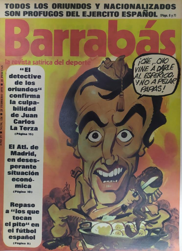 Revista: BARRABAS, Año IV, Numero 126: El F.C. Barcelona compro su continuidad en la Copa de Europa (25 febrero 1975) Incluye poster chica bikini verde y perro