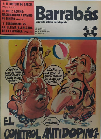 Revista: BARRABAS, Año IV, Numero 149: El control antidoping (5 agosto 1975) Incluye poster chica bikini amarillo