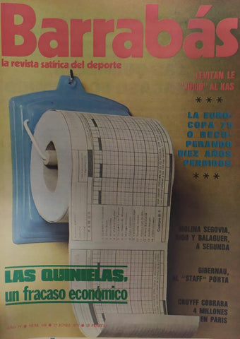 Revista: BARRABAS, Año IV, Numero 142: Las quinielas un fracaso economico (17 junio 1975) Incluye poster chica bikini amarillo