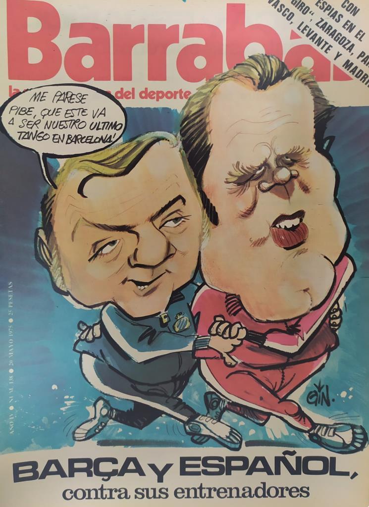 Revista: BARRABAS, Año IV, Numero 138: Barça y Español, contra sus entrenadores (20 mayo 1975) Incluye poster chica bikini morado