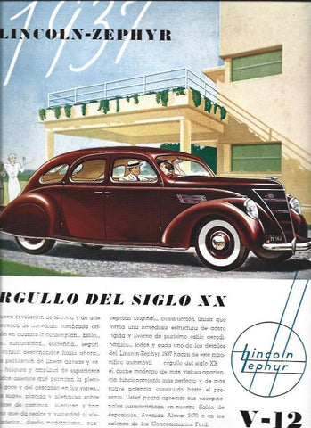 LAMINA 29938: Publicidad de Lincoln-Zephyr V-12