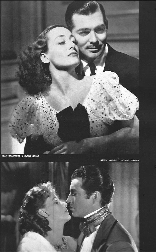 LAMINA 29942: Joan Crawford y Clark Gable; Greta Garbo y Robert Taylor
