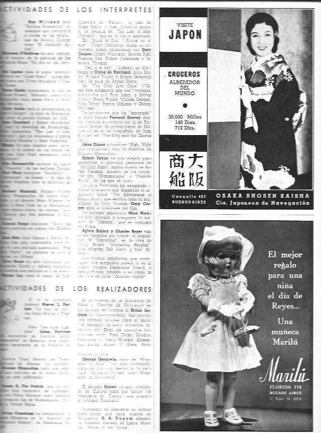 LAMINA 29915: Publicidad de Marilu y Compañía Osaka Shosen Kaisha, de Buenos Aires