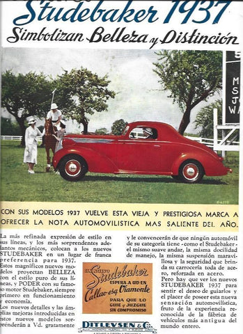 LAMINA 29916: Publicidad de Studebaker 1937
