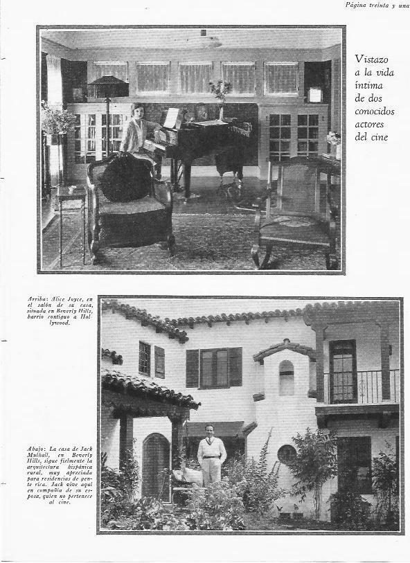 LAMINA 29840: Casas de Alice Joyce y de Jack Malhall
