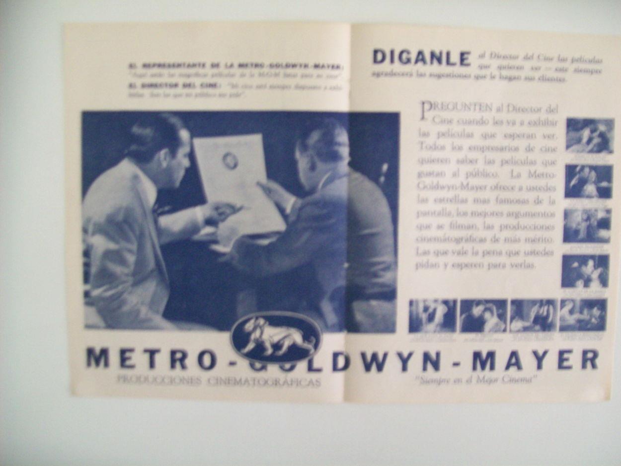 LAMINA 29842: Pagina doble de publicidad con peliculas de Metro Goldwyn Mayer