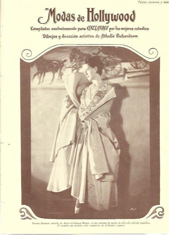 LAMINA 29818: Norma Shearer con vestido de noche