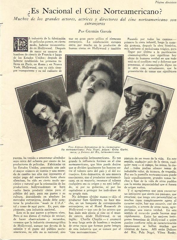LAMINA 29834: Pola Negri, Greta Garbo y Dolores del Rio