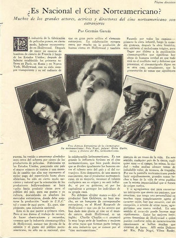LAMINA 29834: Pola Negri, Greta Garbo y Dolores del Rio