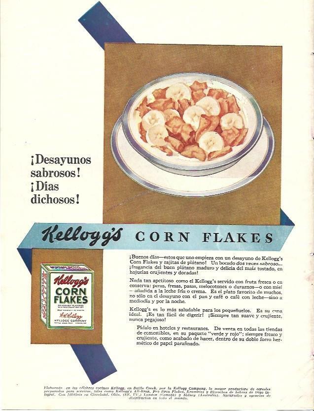LAMINA 29825: Contraportada con publicidad de Corn Flakes de Kellogg's