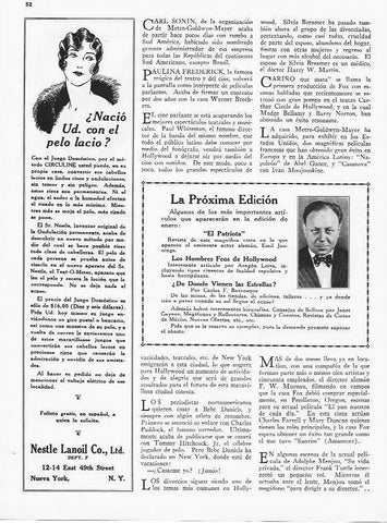 LAMINA 29883: Avance de los articulos de Cinelandia de enero de 1929