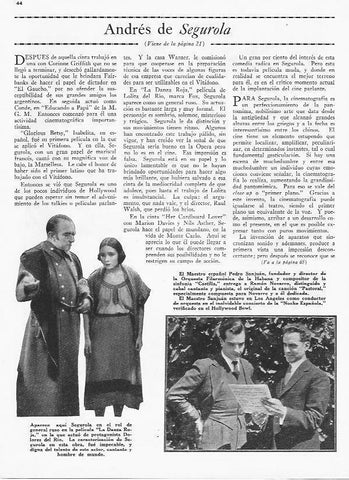LAMINA 29879: Andres de Segurola en La Danza roja y Pedro Sanjuan y Ramon Novarro