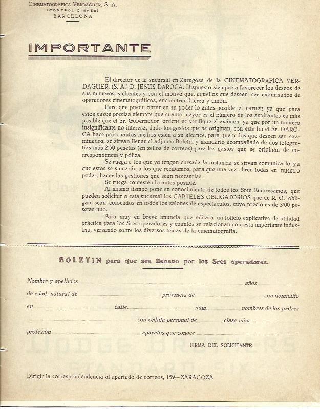 LAMINA 29859: Boletin de suscripcion a Cinelandia