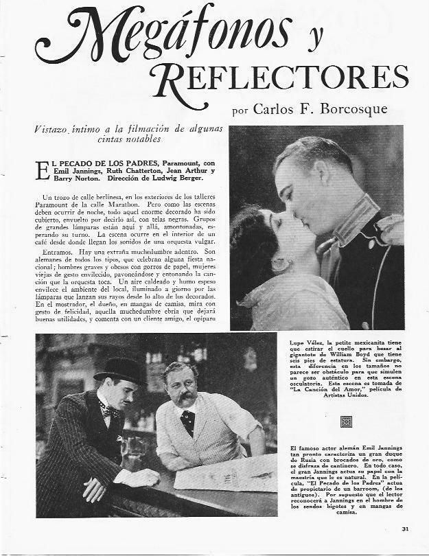 LAMINA 29874: Lupe Velez en La Cancion del Amor y Emil Jannings en El pecado de los padres