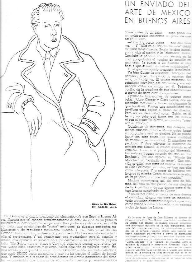 LAMINA 30103: Tito Guizar, dibujo de Amanda Lucia