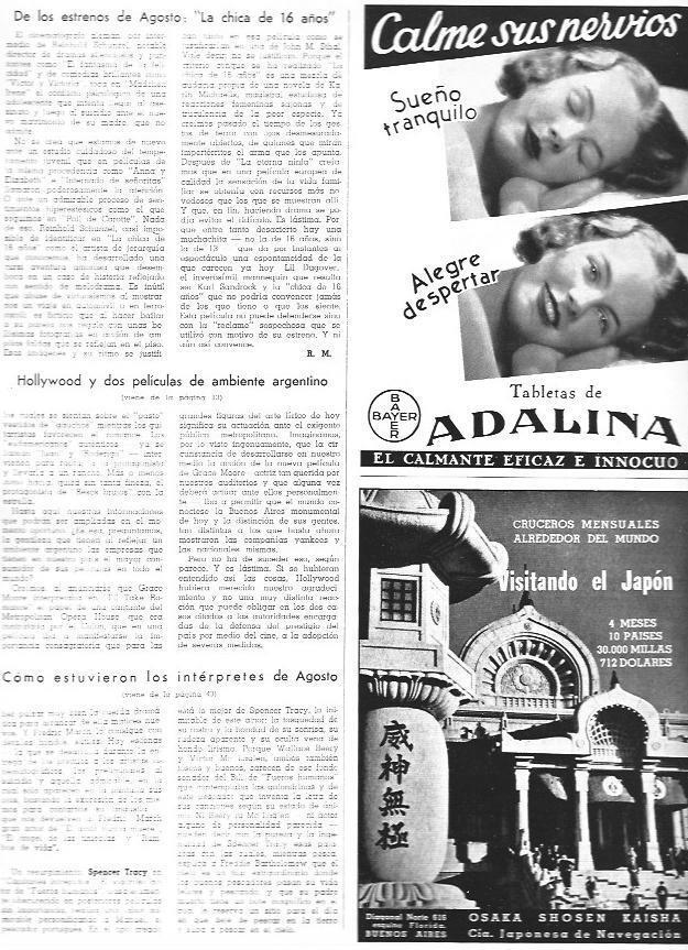 LAMINA 30099: Publicidad de Bayer y Osaka Shosen Kaisha en Buenos Aires