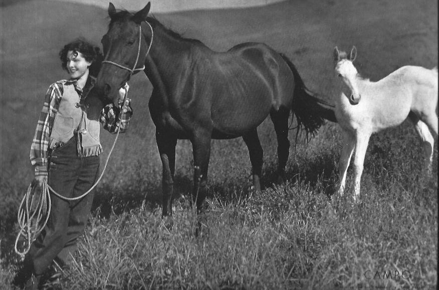 LAMINA 30087: Actriz con sus caballos