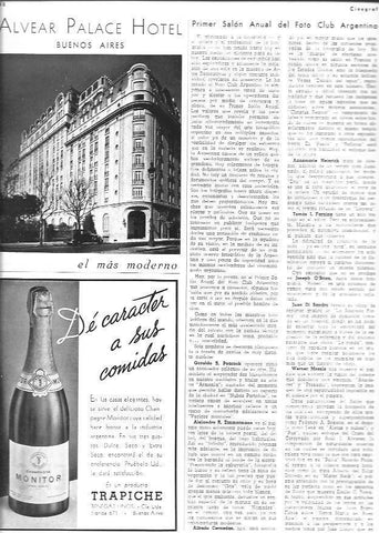 LAMINA 30118: Publicidad de Alvear Palace Hotel y Trapiche de Benegas Hermanos