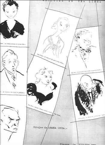 LAMINA 30130: Artistas en una linea, dibujos de Amanda Lucia