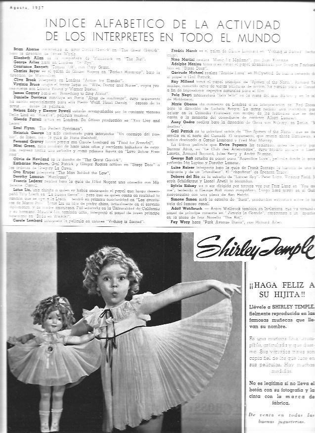 LAMINA 30075: Publicidad de la muñeca de Shirley Temple