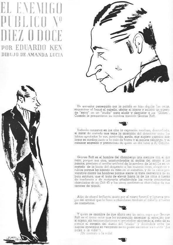 LAMINA 30016: George Raft, dibujos de Amanda Lucia