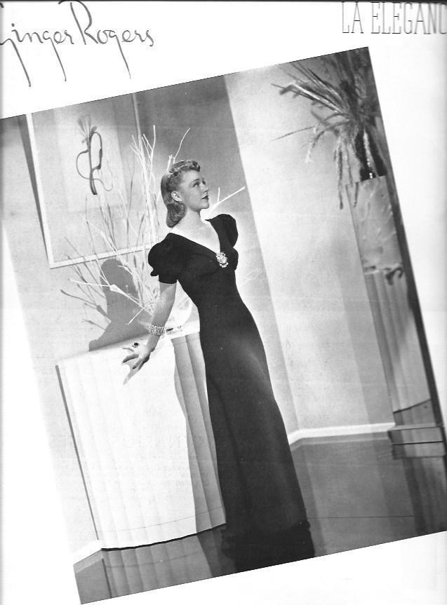 LAMINA 29995: Ginger Rogers con vestido de noche
