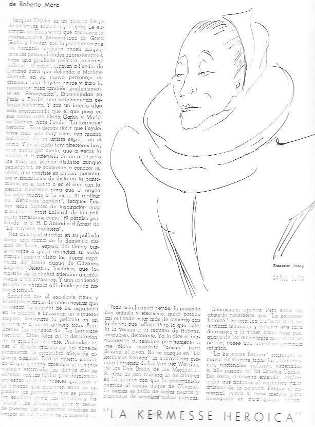 LAMINA 30062: François Rosay, dibujo de Amanda Lucia
