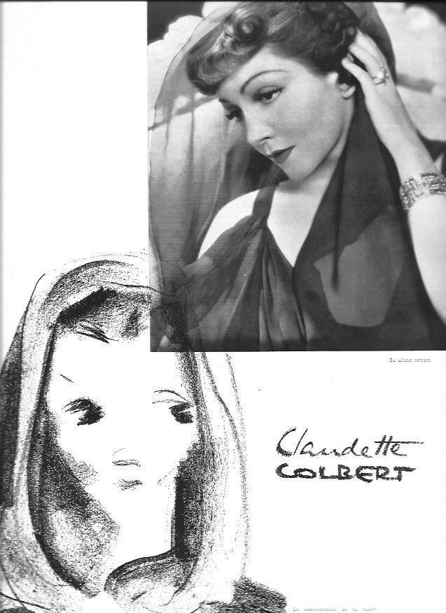 LAMINA 30042: Claudette Colber, dibujo de Amanda Lucia