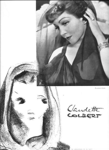 LAMINA 30042: Claudette Colber, dibujo de Amanda Lucia