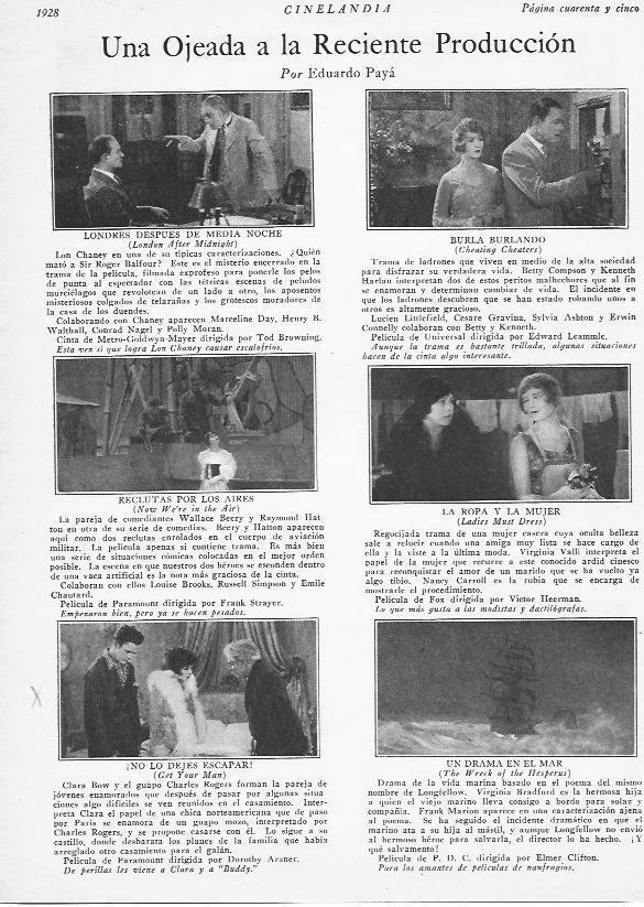 LAMINA 29561: Estrenos de cine en marzo de 1928
