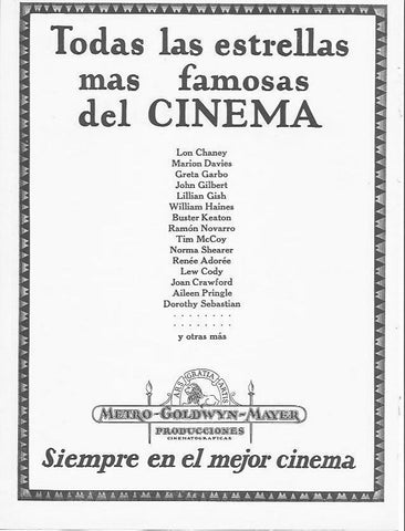 LAMINA 29594: Publicidad de Metro Goldwyn Mayer