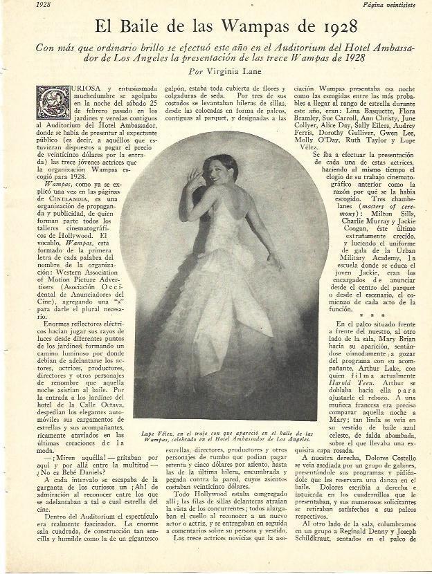 LAMINA 29628: Lupe Velez en el baile de las Wampas en Los Angeles