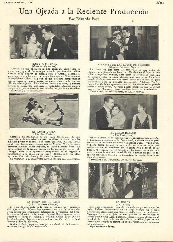 LAMINA 29634: Estrenos de mayo de 1928
